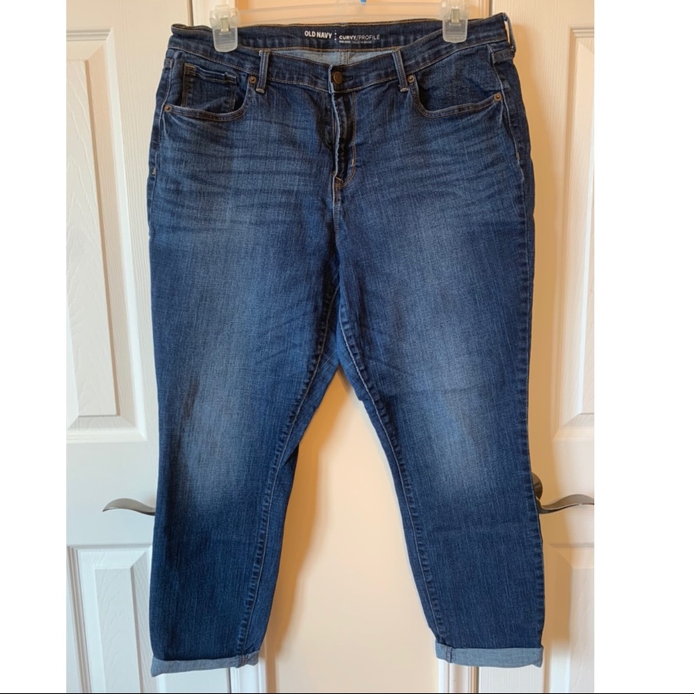 Old Navy Curvy profile mid-rise dark jeans
